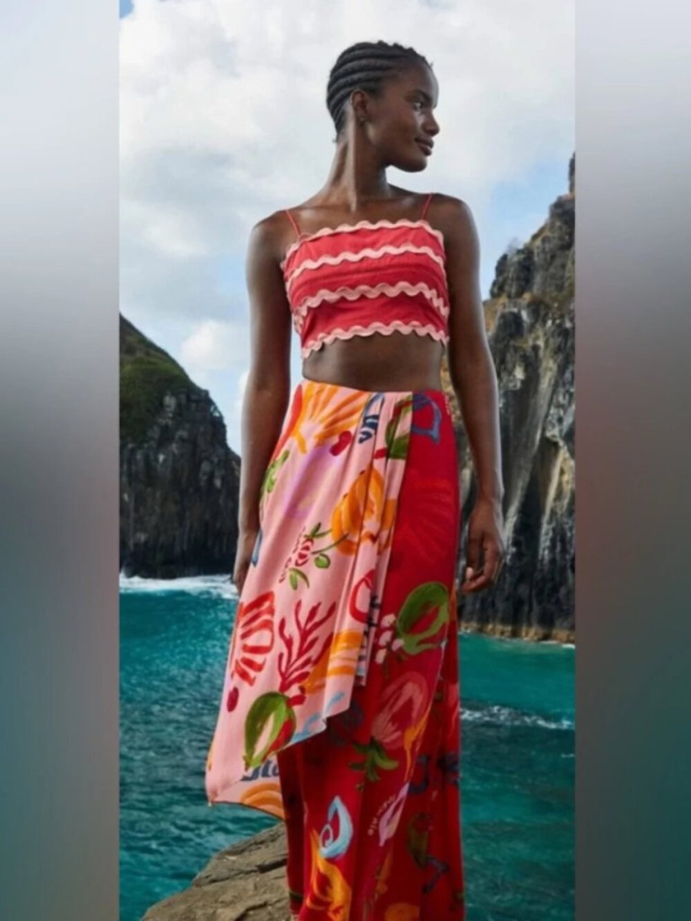 Farm Rio Mixed Fruits Ocean Maxi Skirt - Picture 4 of 4